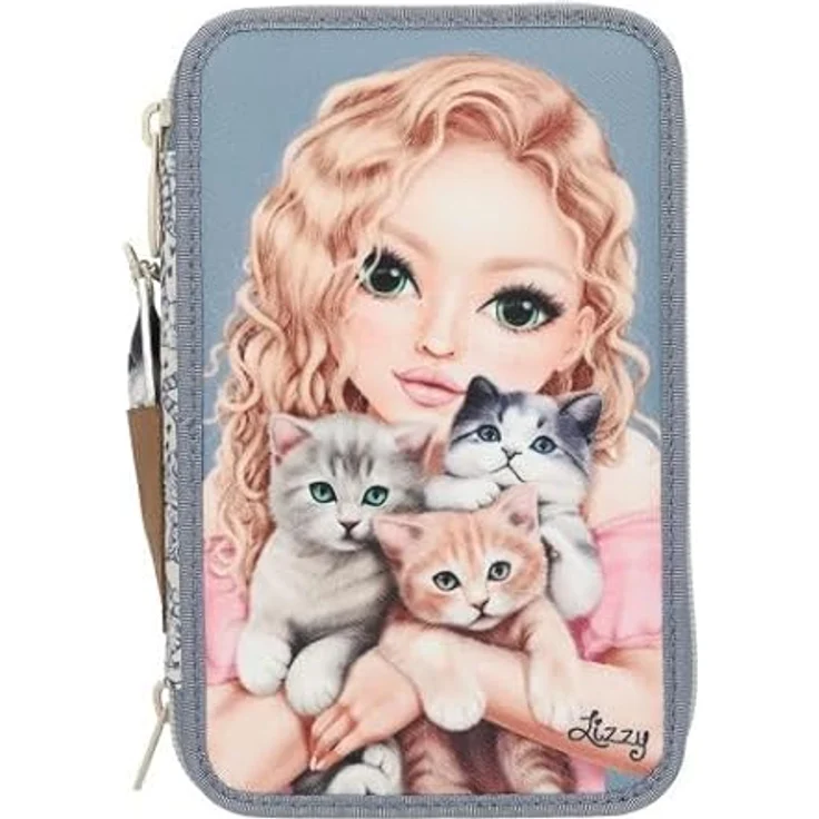 Depesche TOPModel 3 Fach Federtasche CAT Love- Geschenke für Mädchen, süßes Geschenk mit 3 Fächern, langlebig (rosa) – Bild 1