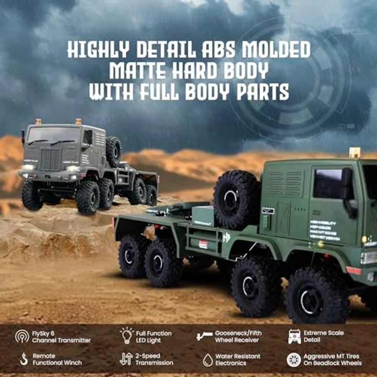 Helidirect HobbyPlus CR18P Terranaut 1/18 RC Crawler 8x8, aktives Allrad-Lenksystem, 2-Gang-Getriebe, Seilwinde, RTR – Bild 2