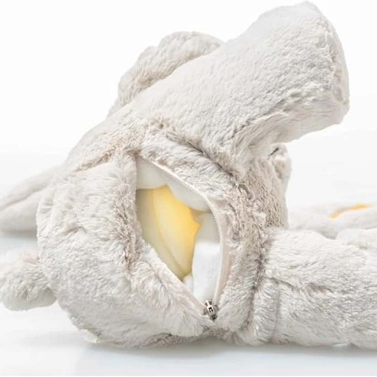 Steiff Light at Night Hoppie Hase, Kuscheltier mit Nachtlicht und Kunststoffaugen, 28 cm, hellgrau – Bild 2