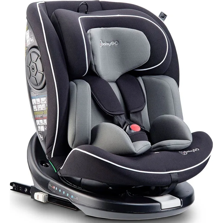 BabyGo Autokindersitz Nova2 360 I Size, für Körpergröße von 40-150 cm, 360-Grad Rotation, 5-fach verstellbare Rückenlehne, Kopflehne 11-fach verstellbar, blau
