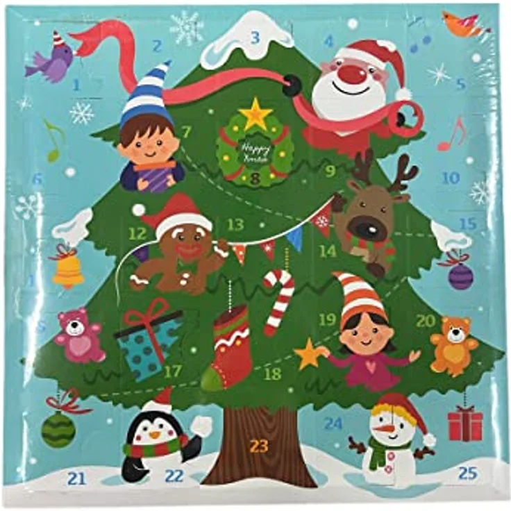 daniplus Adventskalender mit Radiergummi, Kalender Advent - Motiv Baum, 24 witzige Radiergummis, 26 x 26 x 5 cm, bunt - Preisvergleich
