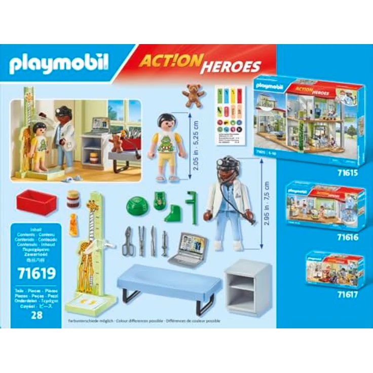 Playmobil® Konstruktions-Spielset Kinderarzt mit Teddybär (71619), Action Heroes, (28 St), Made in Europe – Bild 5
