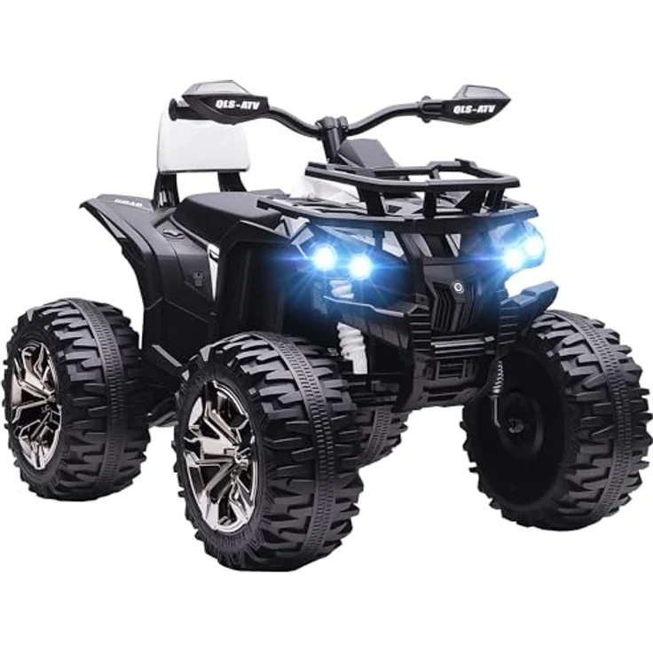 HOMCOM Elektro-Quad Kinderquad mit Scheinwerfer, 12V Motor, USB-Anschluss, geeignet für Kinder von 3-5 Jahren, weiß – Bild 1