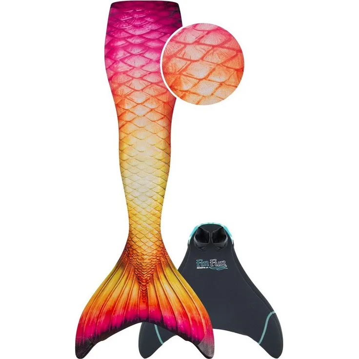 Fin Fun Monoflosse Fin Fun Hawaiian Sun, für Kinder, Limited Edition Glitzerndes Finish, Auftriebsneutral, Tip Protector