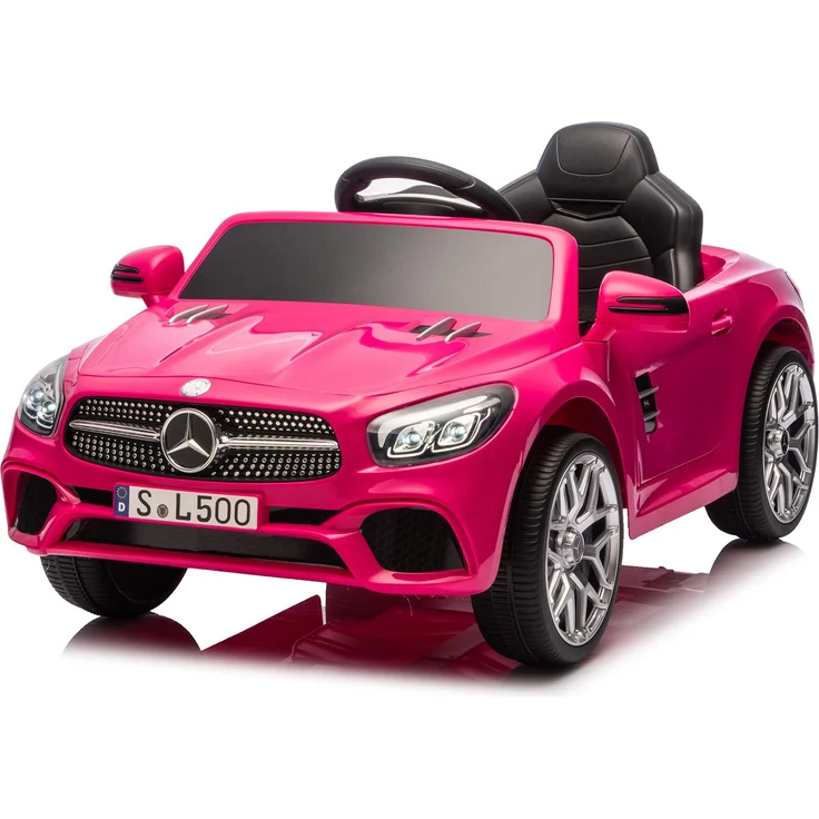 FCH Elektroauto Kinderauto Mercedes-Benz SL500, 12V mit 2,4G Fernbedienung, 3 Geschwindigkeitsmodi, rosenrot