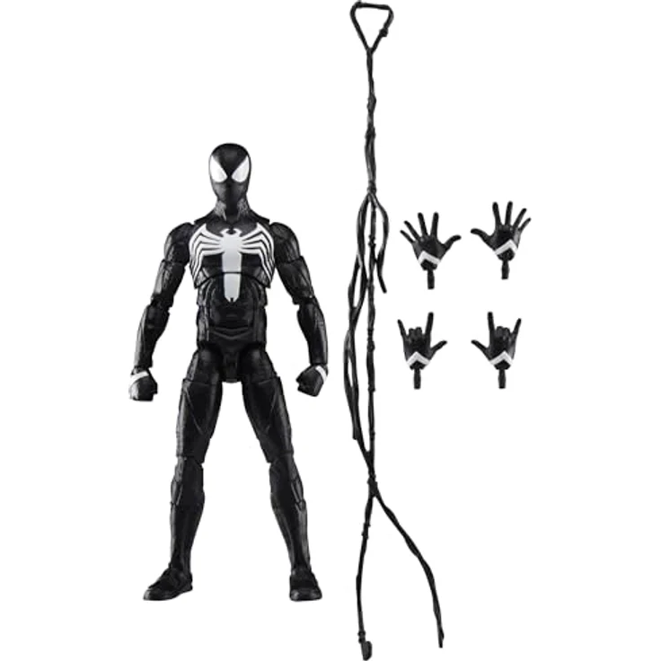 Marvel Legends Series Gamerverse Peter Parker, Schwarzer Anzug Spider-Man Action-Figur, 15 cm mit 5 Accessoires und über 20 Bewegungspunkten – Bild 1