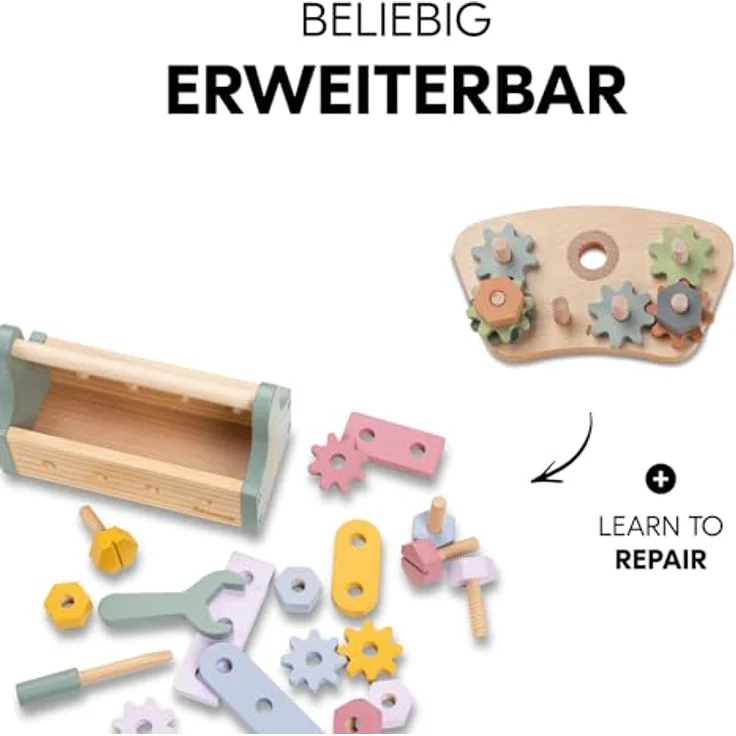 Hauck Motorikbrett Play Repairing S, FSC®-zertifiziertes Holz, erweiterbar und mit viel Spielspaß für Hochstühle – Bild 6