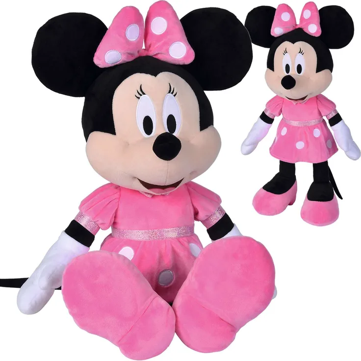 Simba Toys Disney Soft Minnie Mini Maus Maskottchen 48 cm, offiziell lizenziert, aus hochwertigen Materialien, 43 cm groß