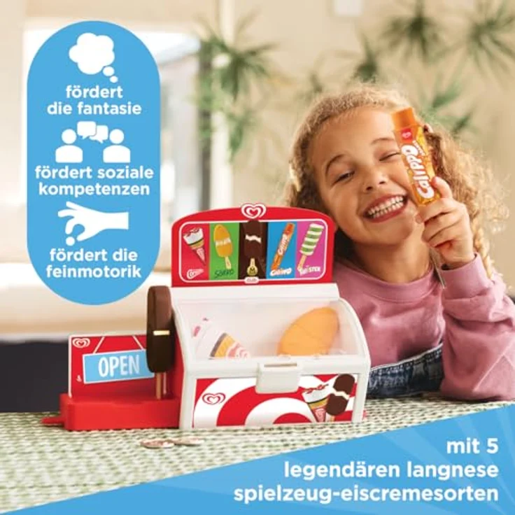 Casdon Authentische Langnese Spielzeug-Eistruhe, Laden-Spielset mit 5 Eissorten und ausziehbarer Ablage, für Kinder ab 2 Jahren – Bild 2