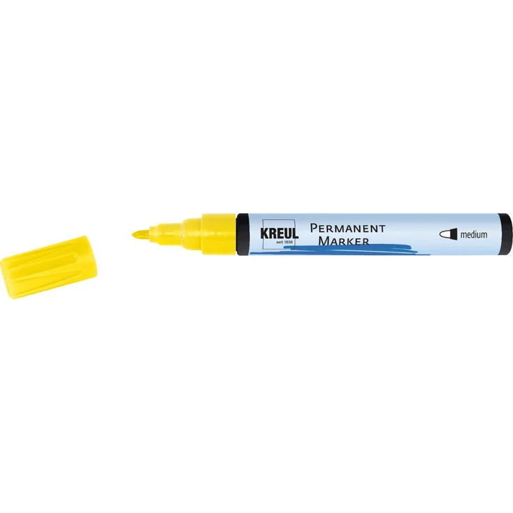 Kreul Permanentmarker gelb, medium Spitze, wasser- und wischfest – Bild 1