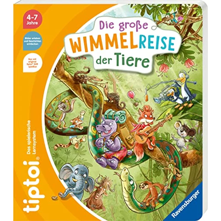 Ravensburger tiptoi® - Die große Wimmelreise der Tiere, interaktives Wimmelbuch für Kinder – Bild 1