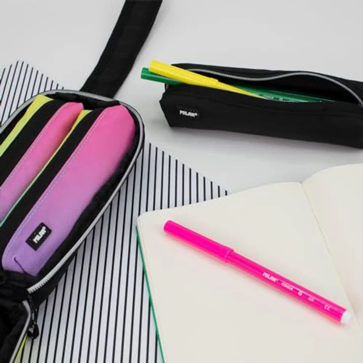 Milan Multi-Federmäppchen Etui mit 4 Federmäppchen, Sunset + Black – Bild 2