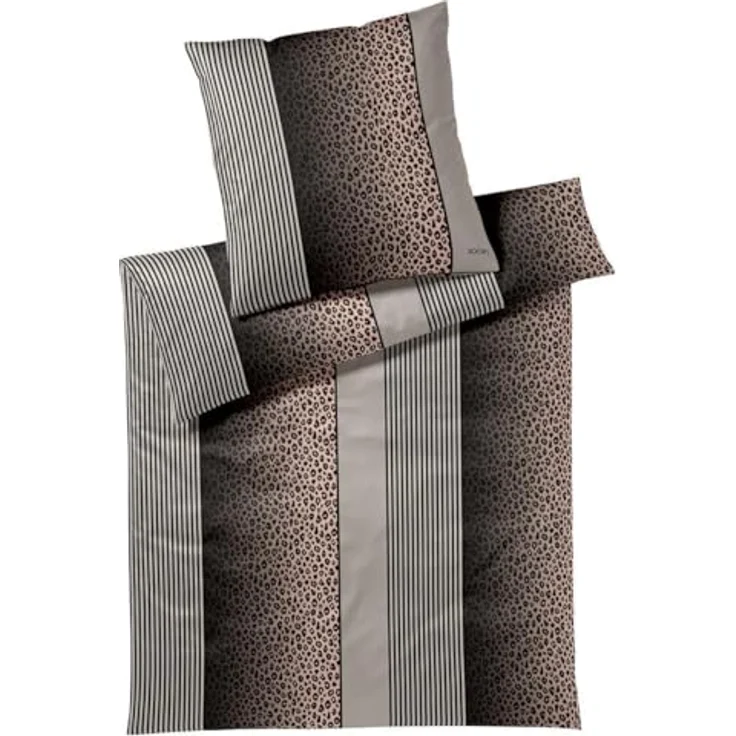 Joop! Bettwäsche Leo 4112 Taupe - 09 40x80 cm - 135x200 cm, Luxuriöse Mako-Satin Bettwäsche mit Leopardenmuster – Bild 1