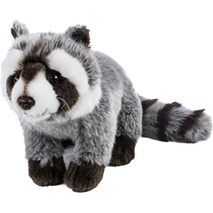 Teddys Rothenburg Kuscheltier Waschbär stehend 33 cm grau/weiß Plüschtier Plüschwaschbär, kuschelweicher Plüsch - Preisvergleich