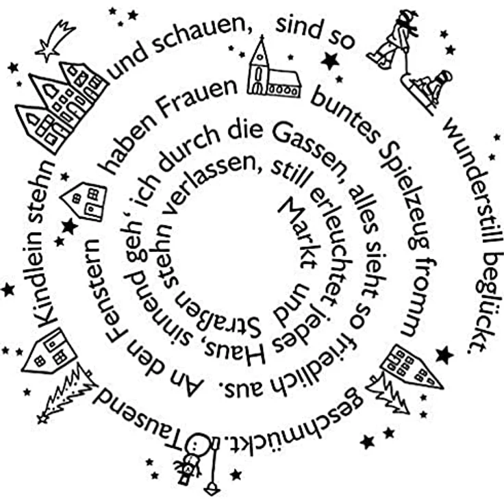 Rayher 29194000 Stempel "Von Herzen Frohe Weihnachten", 7x7cm, Natur - Preisvergleich – Bild 1