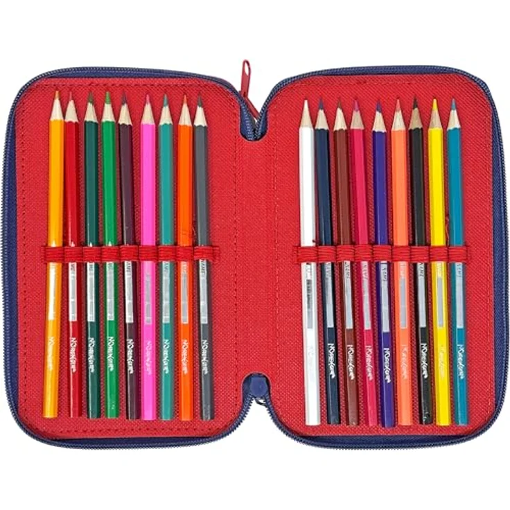 Clondo 3-Fach Federmäppchen für Spiderman Fans, 44-teilig, mit Stiften, Buntstiften und Schere, offizielles Gadget für Grundschule und Geschenke – Bild 3