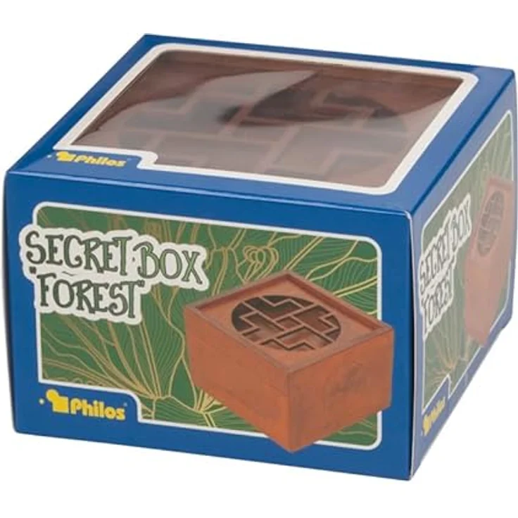 Philos 5533 - Secret Box Forest, Holzbox mit geheimem Fach, 110 x 110 x 75 mm, Brettspiel – Bild 5