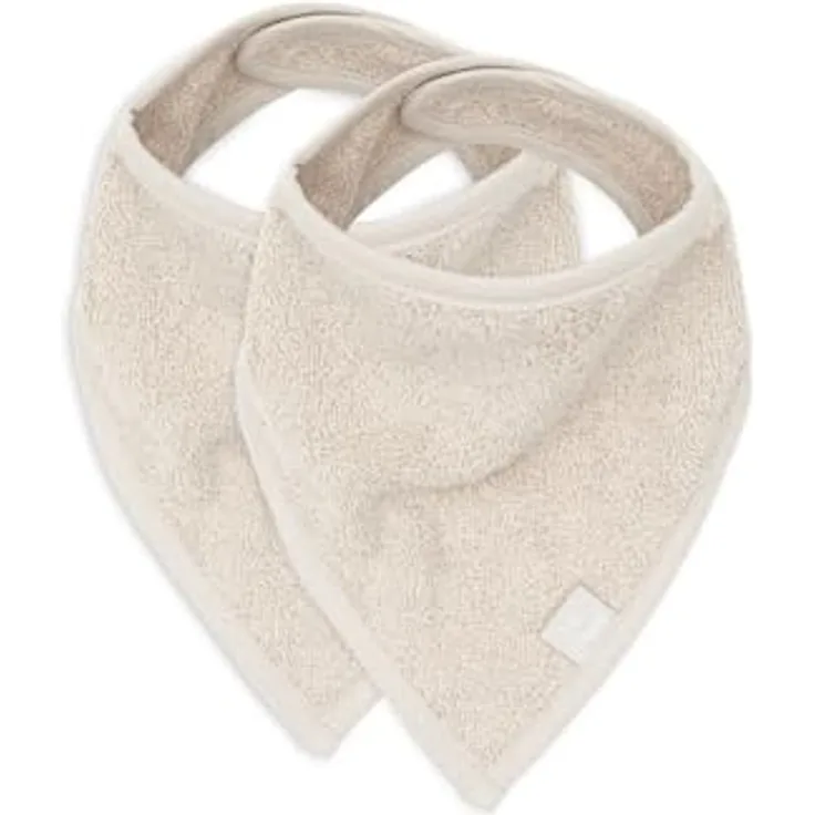 Jollein Lätzchen Bandana ca. 37 x 24,5 cm Nougat 2er Pack mit praktischen Druckknöpfen