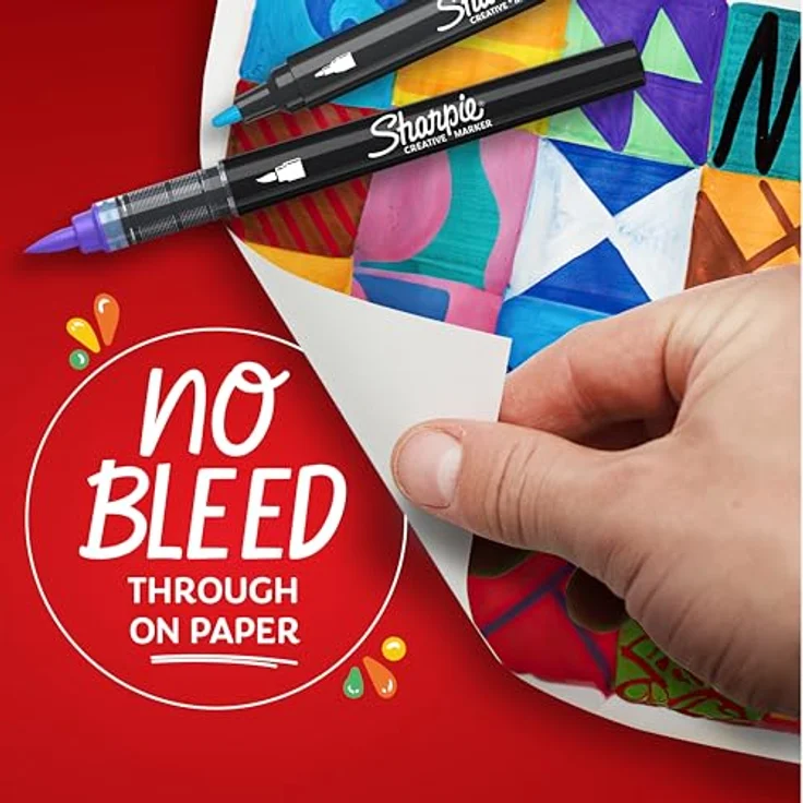 Sharpie Creative Marker Acryl-Farbstifte, 12er Set wasserbasierte Farbmarker mit Pinselspitze für kreative Projekte, gemischte Farben – Bild 4