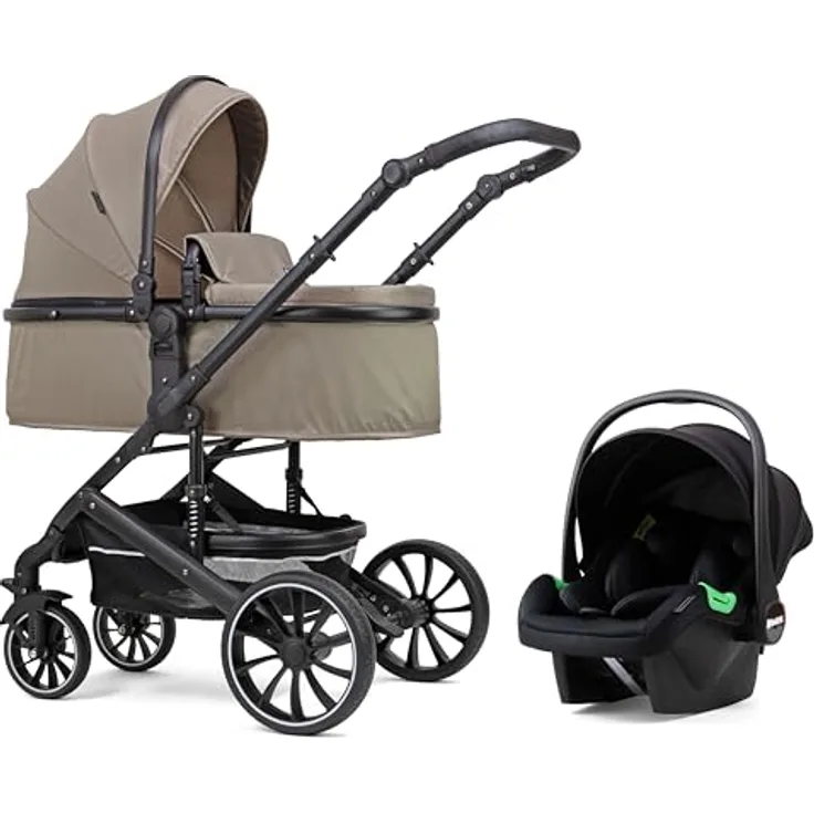 Pixini Kinderwagen Kalani 3in1 Kombikinderwagen, mehrfach verstellbar, höhenverstellbarer Schieber, glossy bronce