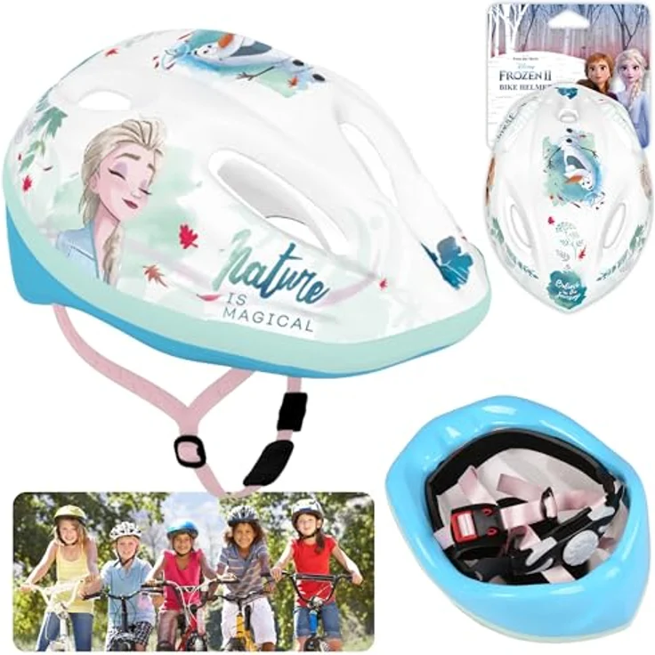 sarcia.eu Die Eiskönigin ELSA Anna Olaf Kinderfahrradhelm, leicht, verstellbar 52-56 cm, Weiß – Bild 2