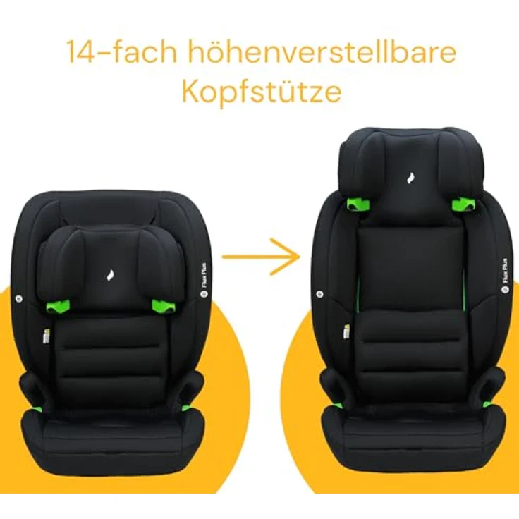 Osann Autokindersitz Osann Flux Plus i-Size, Kinderautositz (76-150 cm), ab: Geburt, 14-fach höhenverstellbare Kopfstütze, automatisch mitwachsendes Gurtsystem, ergonomisch geformte Sitzfläche, erhöhter Seitenaufprallschutz, Magnethalterungen, verschiedene Farben – Bild 6