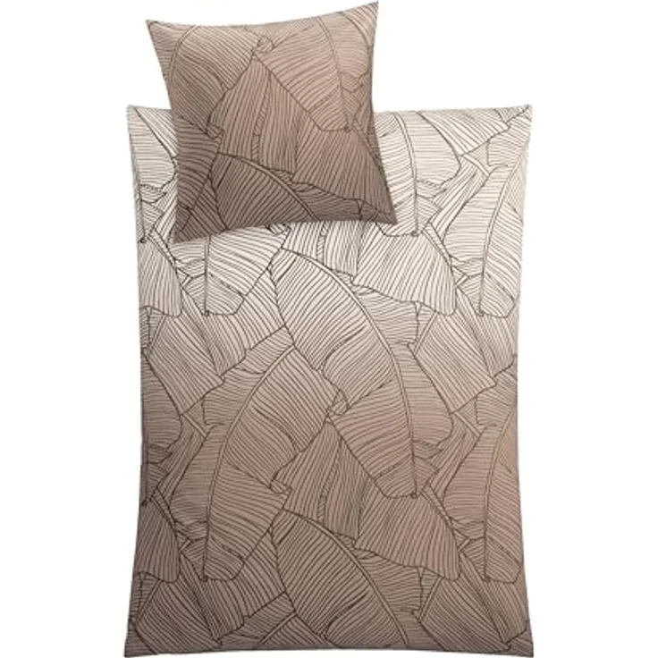 Kleine Wolke Vero Bettwäsche, Baumwolle, Taupe, 135 x 200 cm – Bild 1