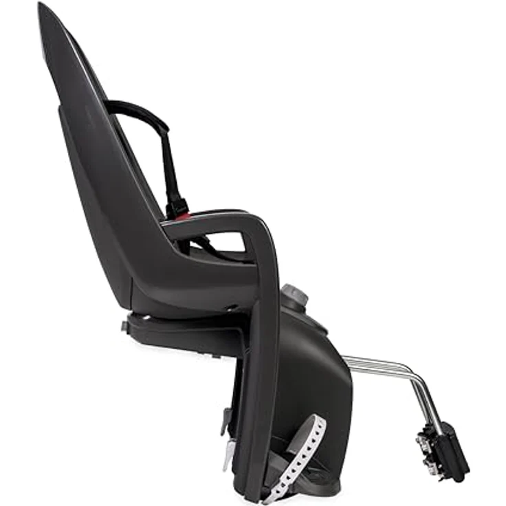 HAMAX Caress Kinder-Fahrradsitz mit abschließbarer Halterung, ergonomische 20°-Ruheposition, Schwarz – Bild 2
