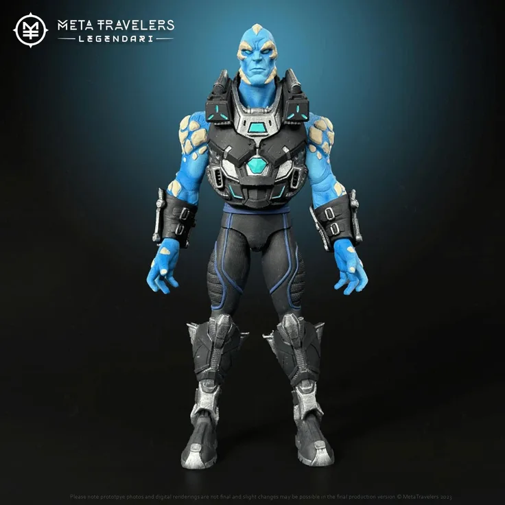 MetaTravelers Legendari Actionfigur 1/10 Prime, detailreiche Figur mit Zubehör und Austauschteilen, 18 cm
