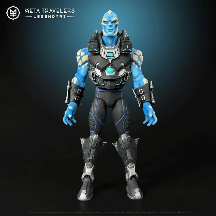 MetaTravelers Legendari Actionfigur 1/10 Prime, detailreiche Figur mit Zubehör und Austauschteilen, 18 cm