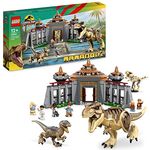 LEGO 76961 Jurassic Park Angriff des T. rex und des Raptors aufs Besucherzentrum, Dinosaurier Spielzeug für Kinder ab 12 Jahren