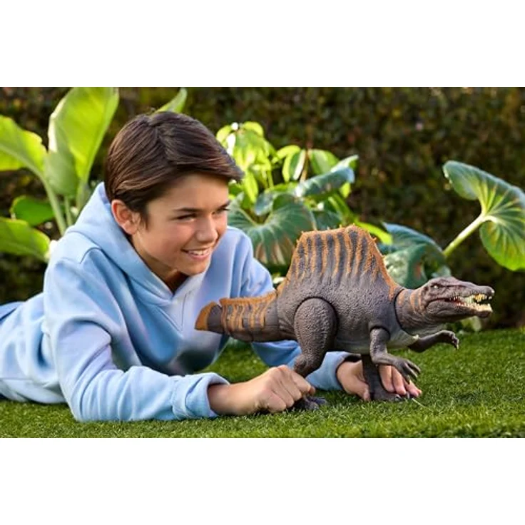 Jurassic World REBIRTH Spinosaurus, Actionfigur mit Tail Thrasher Attacke und digitaler AR-Erweiterung – Bild 2