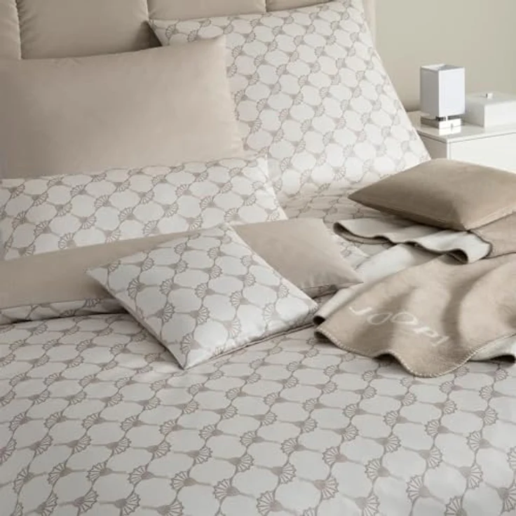 Joop! Bettwäsche Cornflower Double 4083 Light Cream - 77 Nacken-Kissen 40x40 cm - Comfort-Satin im Kornblumen-Design, gedrucktes JOOP Logo, Pflegeleicht, 100% Baumwolle, Made in Germany – Bild 3