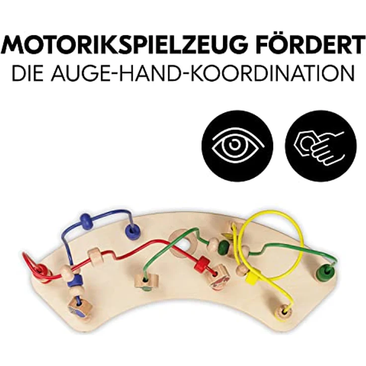 hauck Play Moving, Water Animals - Motorikschleife ab 12 Monaten, Kompatibel mit Play Tray Spielbrett für Alpha+, Beta+ und Arketa Holzhochstuhl, Baby Holz Spielzeug Fördert Auge Hand Koordination – Bild 5