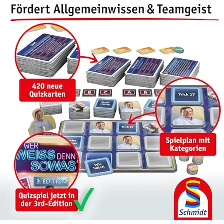 Schmidt Spiele Wer weiss denn sowas? 3. Edition, Brettspiel mit 400 brandneuen Fragen und Antworten – Bild 4