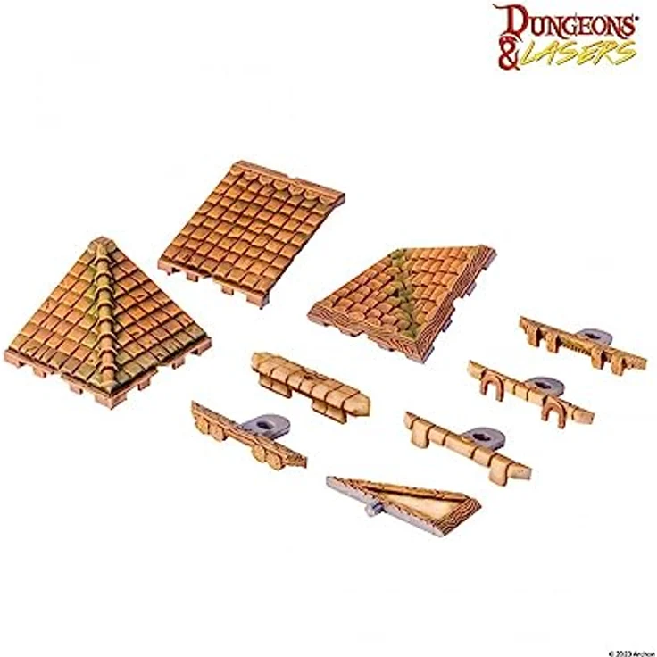 Archon Studio Dungeons & Lasers Roof Set, Unbemalte Miniatur Gelände-Elemente, Modular und stabil für DND und andere Tabletop RPG Spiele – Bild 2