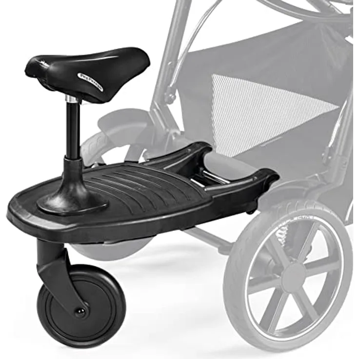 Peg Perego Ride with Me Board-Zubehör, kompatibel mit Veloce & Vivace Kinderwagen, hintere Trittfläche für Kinder bis 22 kg, Schwarz
