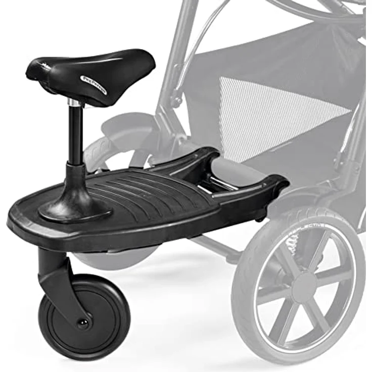 Peg Perego Ride with Me Board-Zubehör, kompatibel mit Veloce & Vivace Kinderwagen, hintere Trittfläche für Kinder bis 22 kg, Schwarz