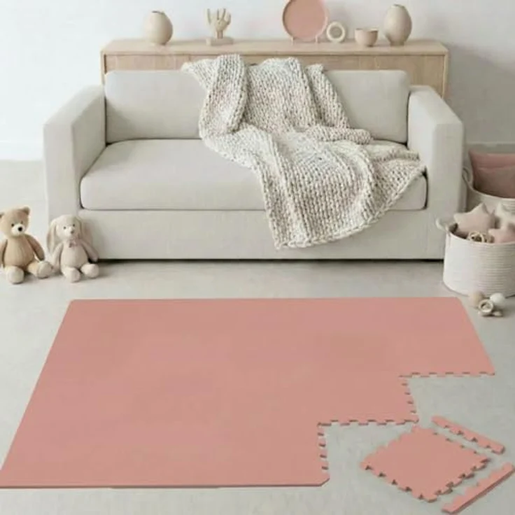 LittleTom Puzzlematte für Kinder, 18-tlg. Krabbelmatte 30x30 cm, TÜV-geprüft, mit Antiallergischer Oberfläche, wasserfest und beidseitig verwendbar in modernen Pastelltönen – Bild 1