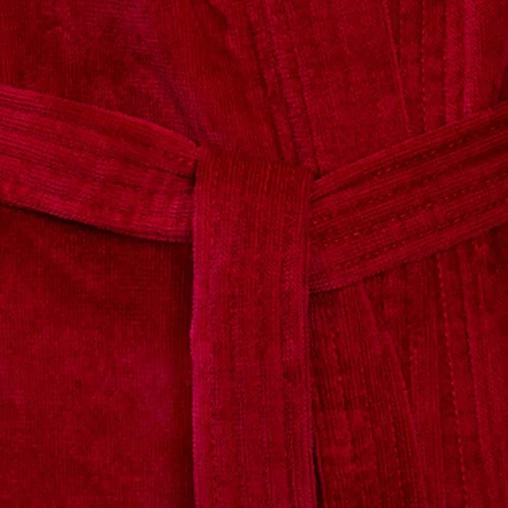 Vossen Bademantel Dallas, unisex Kimono aus 100% Baumwolle, rubinrot, klassischer Schnitt – Bild 6