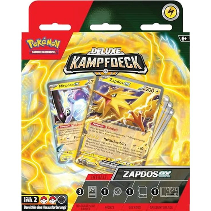 Pokémon Deluxe-Kampfdeck Zapdos-ex (60 Karten & Zubehör, holografische Karten) – Bild 2