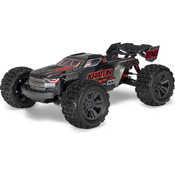 ARRMA 1:8 Kraton 6S EXB, ferngesteuerter Basher Monster Truck mit Brushless Motor, Clipless Body, 4x4 Antrieb, rot eloxierte Aluminium-Teile, ohne Akku und Ladegerät