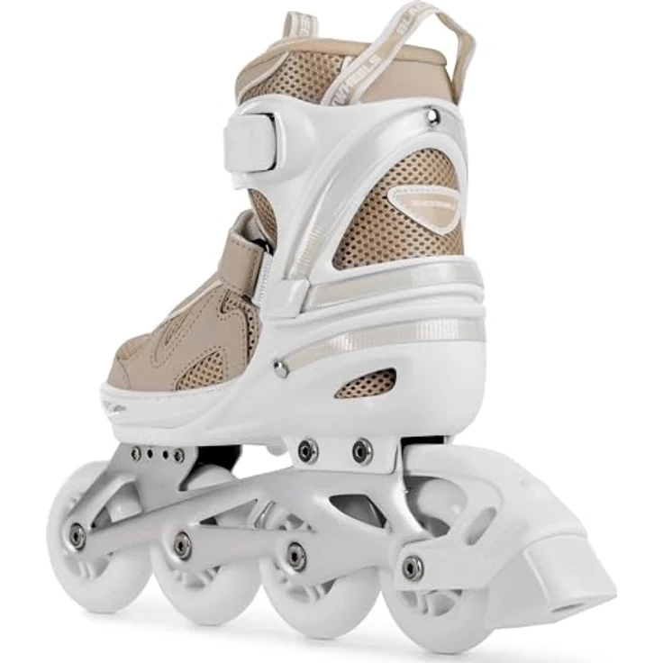 Blackwheels Inline Skates Flex Pro, atmungsaktiv, für Jugendliche und Erwachsene, 80 cm Räder, Einlegesohle 35-38 (21,0-23,0 cm), Beige – Bild 3
