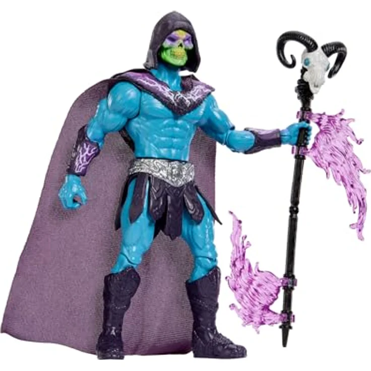 Mattel Masters of the Universe First Ones, Sammelfigur Skeletor mit Havoc-Stab, Dreh- und Loslass-Action – Bild 3
