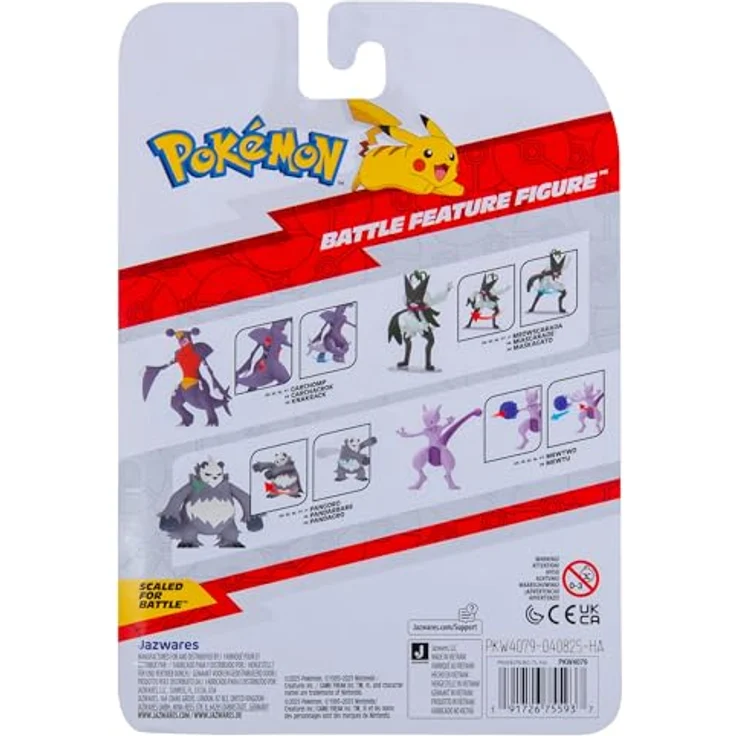 Jazwares Pokémon Battle Feature Figure Pangoro, detailreiche Actionfigur mit integrierter Attackenfunktion – Bild 5