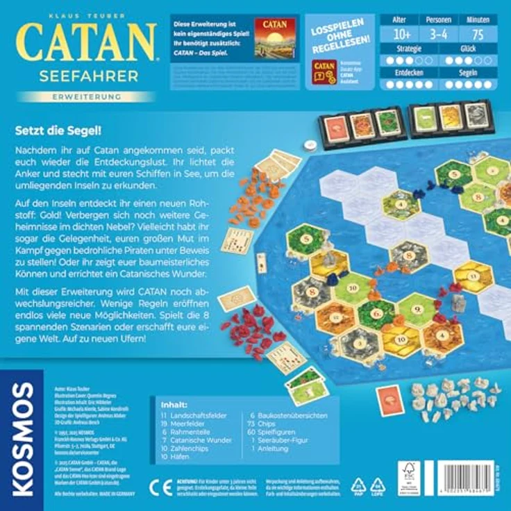 KOSMOS 684679 Catan - Seefahrer, Erweiterung zu Catan - Das Spiel, Brettspiel für 3-4 Personen ab 10 Jahre, Familienspiel, Gold als neuer Rohstoff – Bild 2