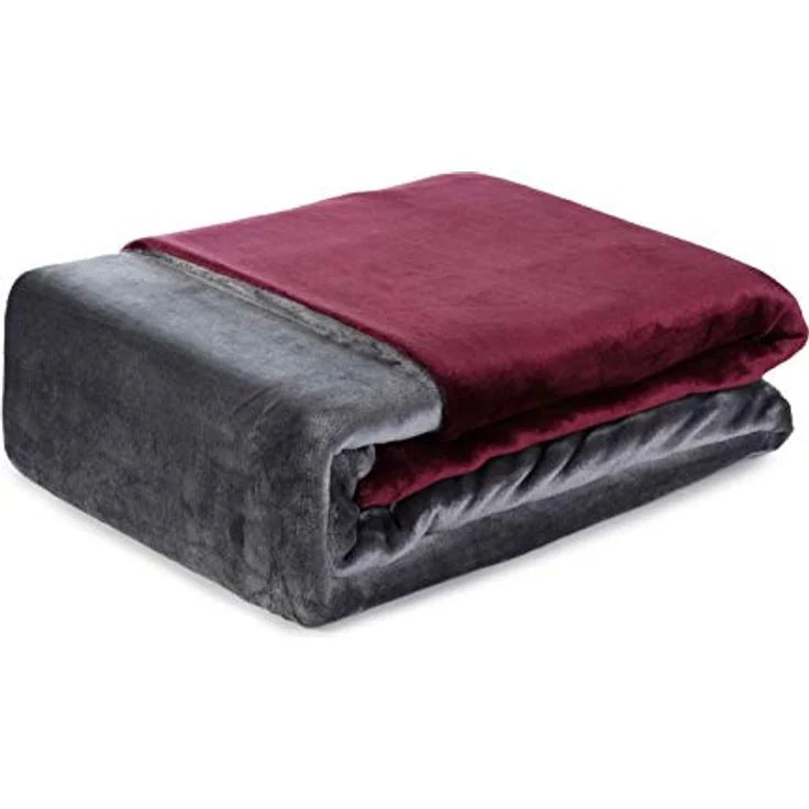 Gözze - Wendebettwäsche, Cashmere-Feeling, Bettbezug: 135 x 200 cm, Kissenbezug: 80 x 80 cm, Mikrofaser - Bordeaux/Anthrazit – Bild 2
