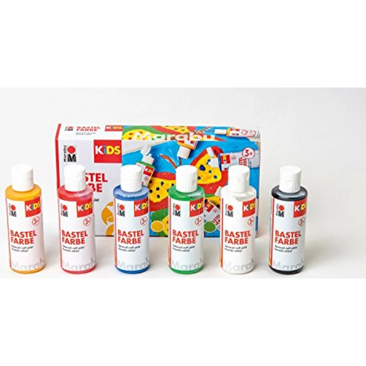 Marabu Kids Set, 6x 80 ml Bastelfarbe, parabenfrei, vegan, gut deckend, schnell trocknend, auswaschbar bei 30° – Bild 2