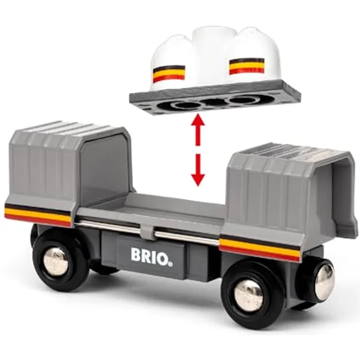 BRIO® Spielzeug-Eisenbahn BRIO® WORLD Santa Fe Zug, Holzspielzeug mit zwei Güterwaggons und FSC®-Zertifizierung – Bild 7