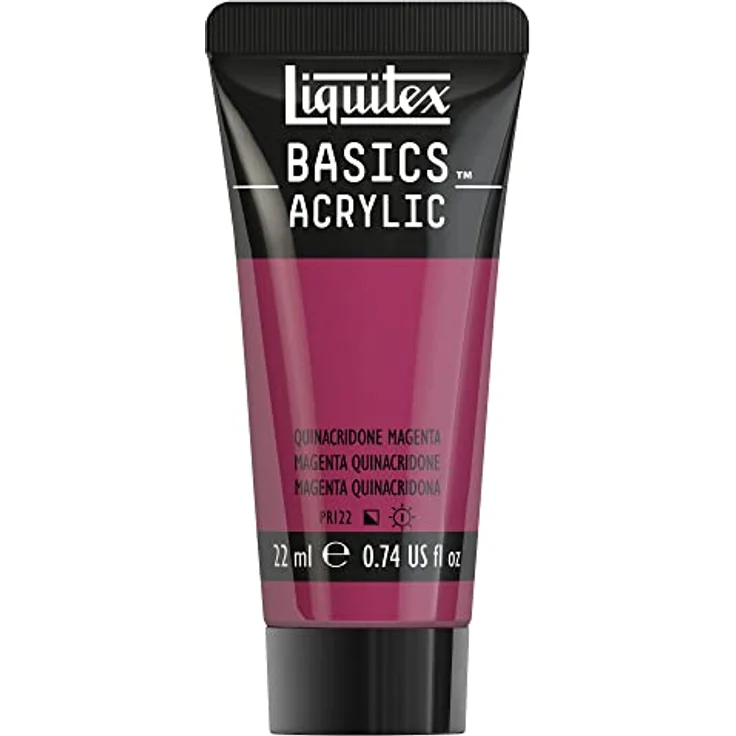 Liquitex Basics Acrylfarbe 8870479, Quinacridone Magenta, 22 ml Tube, lichtecht, mittlere Viskosität, seidenglänzend, monopigmentiert, Archivqualität – Bild 1